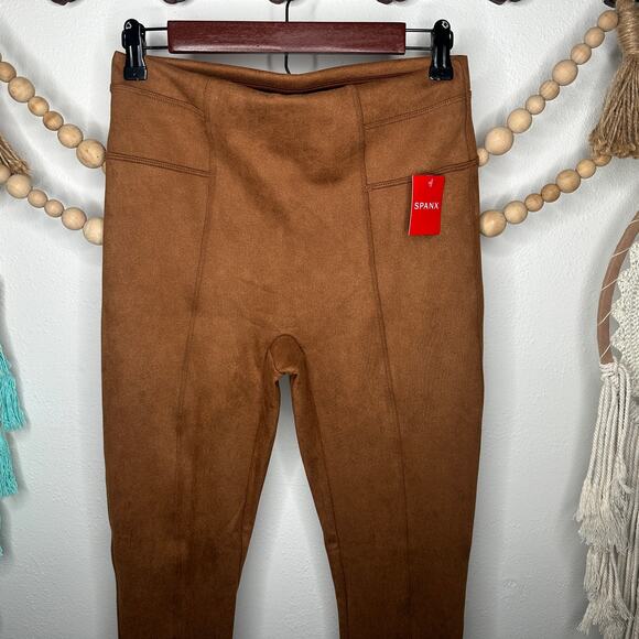 SPANX Pants - NEW Spanx Faux Suede Rich Caramel Leggings